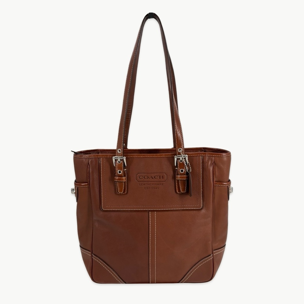 Vintage Coach Gallery Leather North South Tote Putty Brown Y2K Classic F19456
